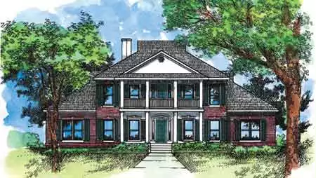 image of colonial house plan 1528